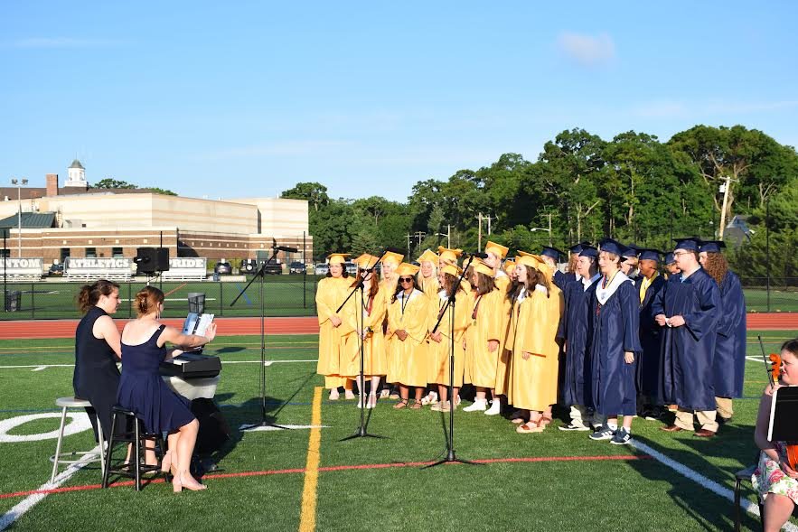 The Bayport-Blue Point High School band and senior chorus performed during the district’s 94th annual commencement exercise.